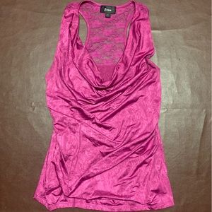 Bwear Fuchsia crushed velvety cowl tank Size XL